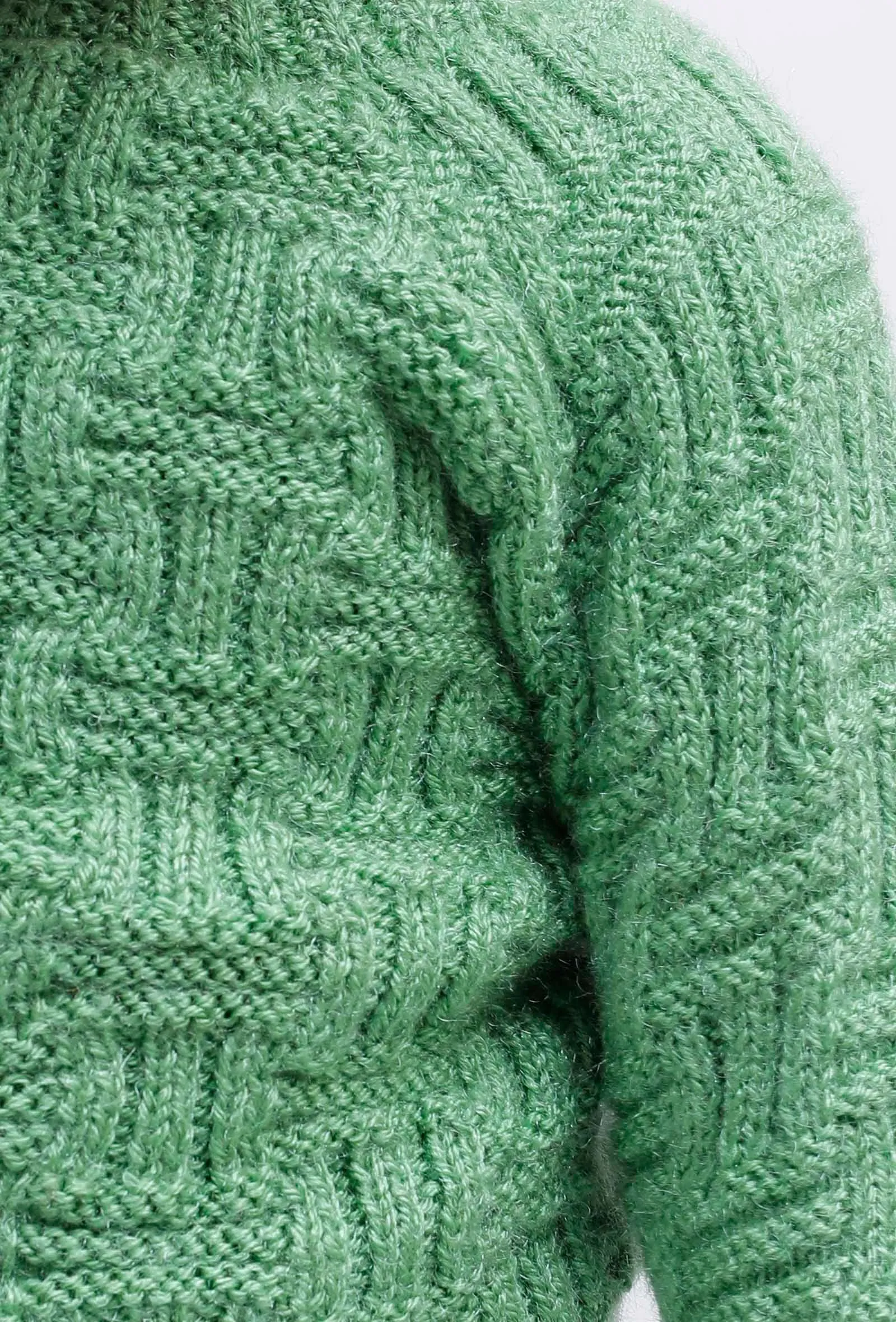 Merry Green Wool Hand Knitted Sweater