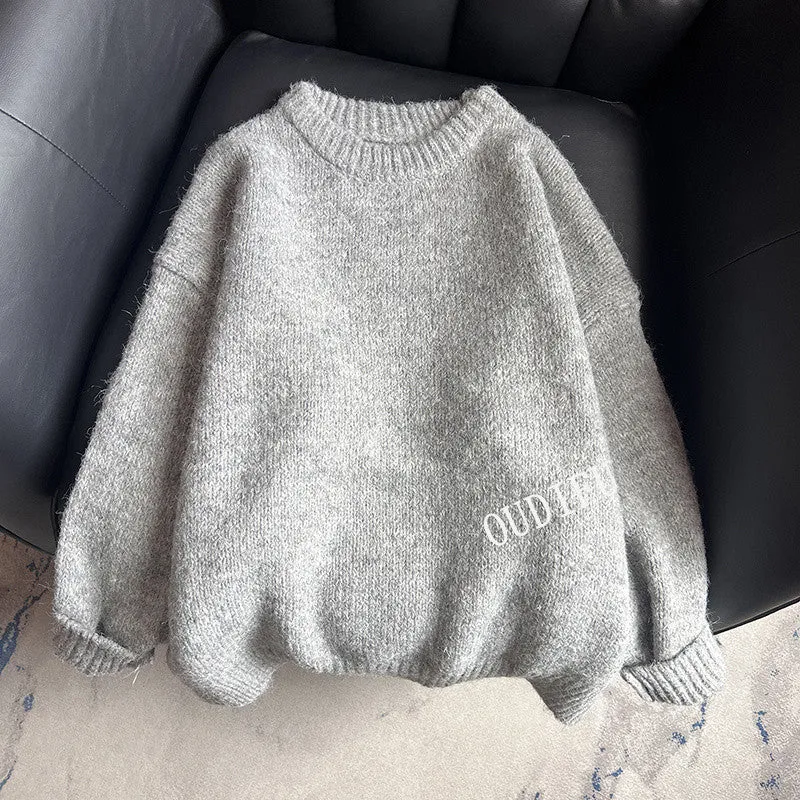 METAVERSMALL Small fresh soft waxy pullover sweater women's autumn and winter New new loose lazy style design knitted sweater top