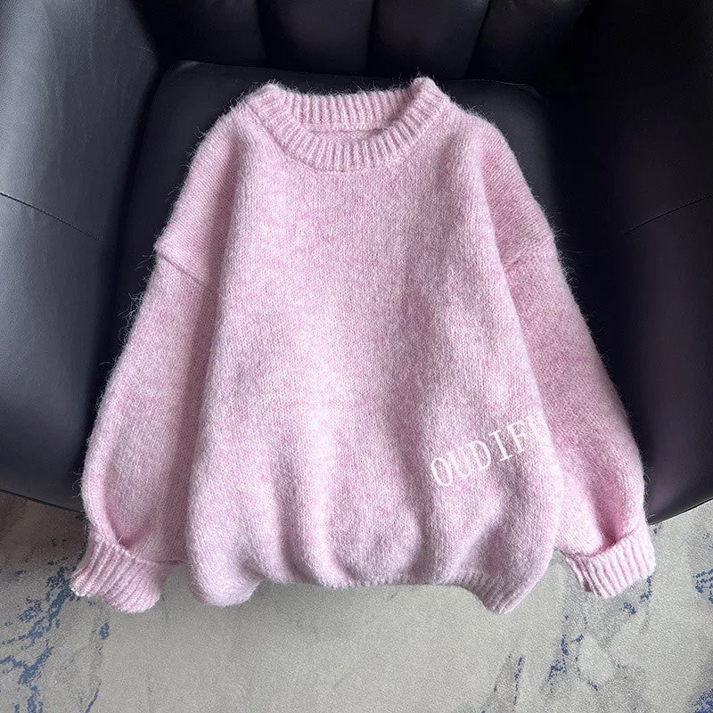 METAVERSMALL Small fresh soft waxy pullover sweater women's autumn and winter New new loose lazy style design knitted sweater top