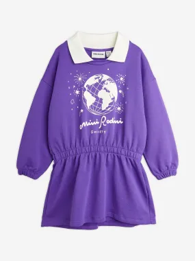 Mini Rodini Girls Society Sweater Dress in Purple