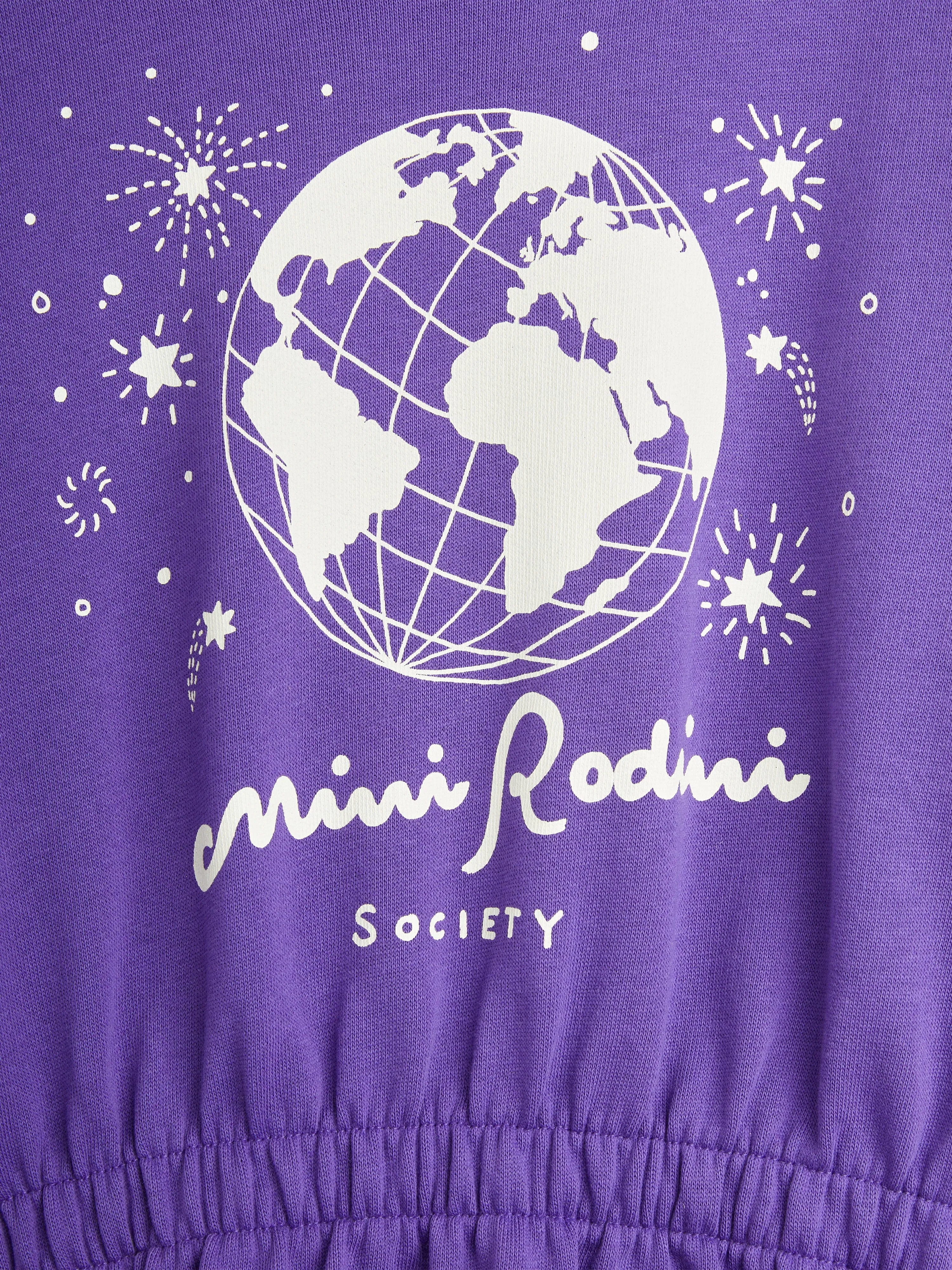 Mini Rodini Girls Society Sweater Dress in Purple