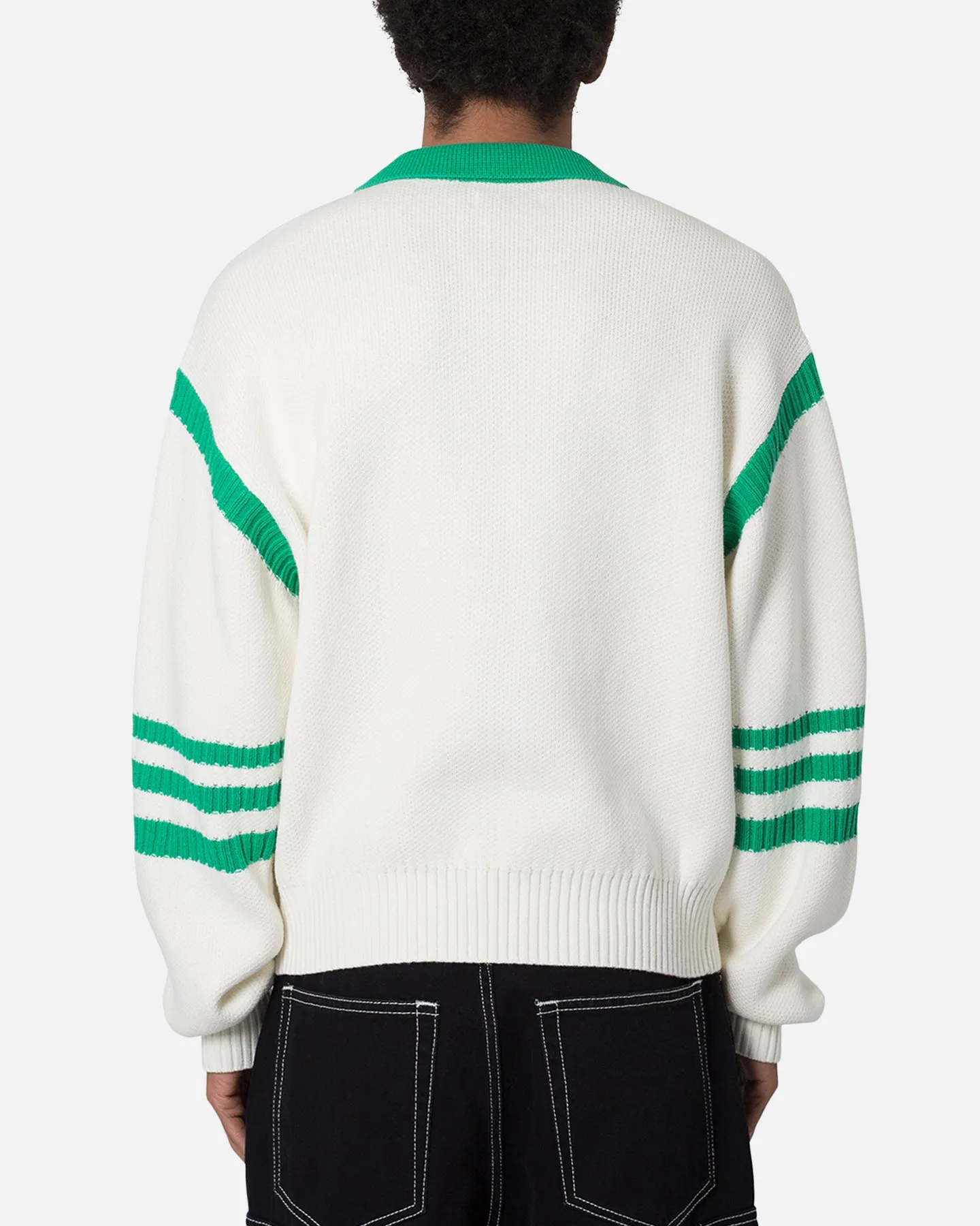 MNML Polo Knit Sweater Green/White