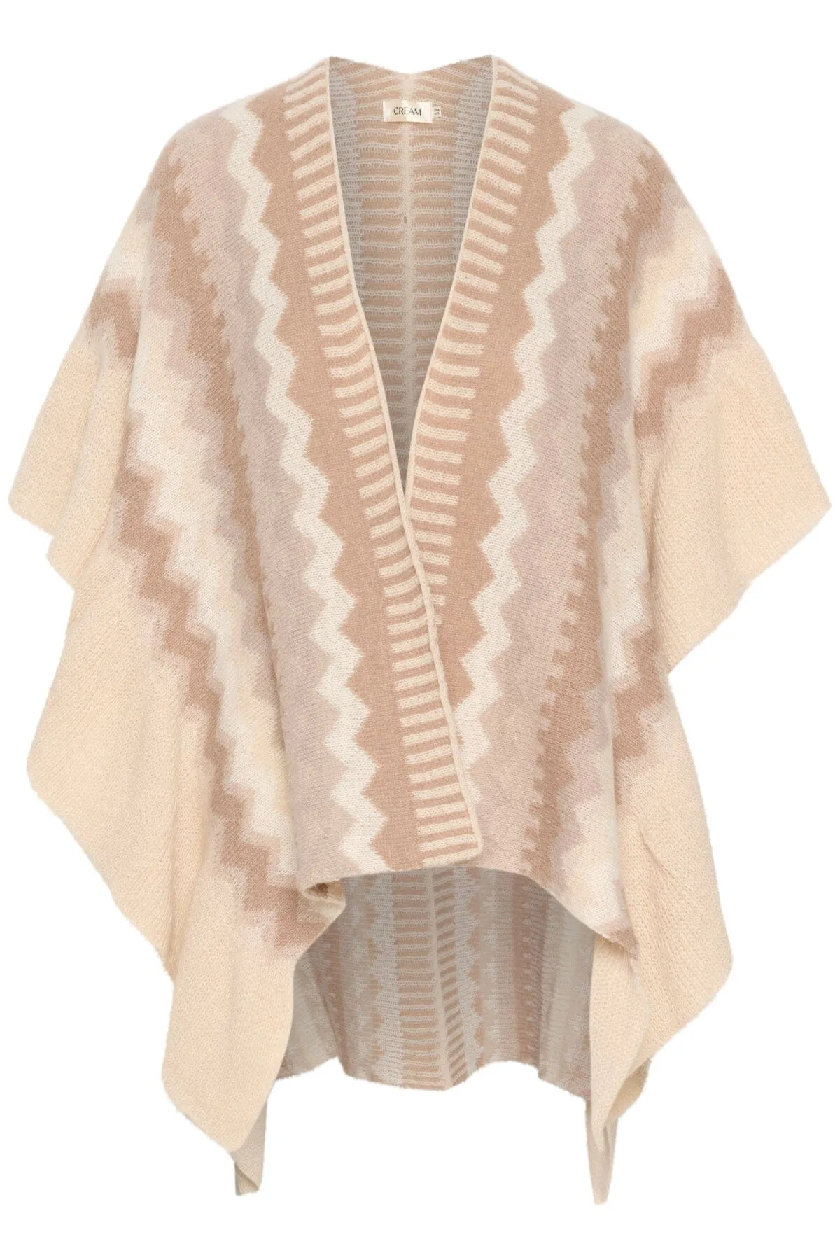 MULTI BEIGE KNIT SCARF CAPE