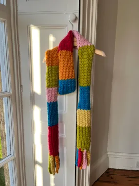 Multi-Colour Chunky Knit Scarf (Sample)