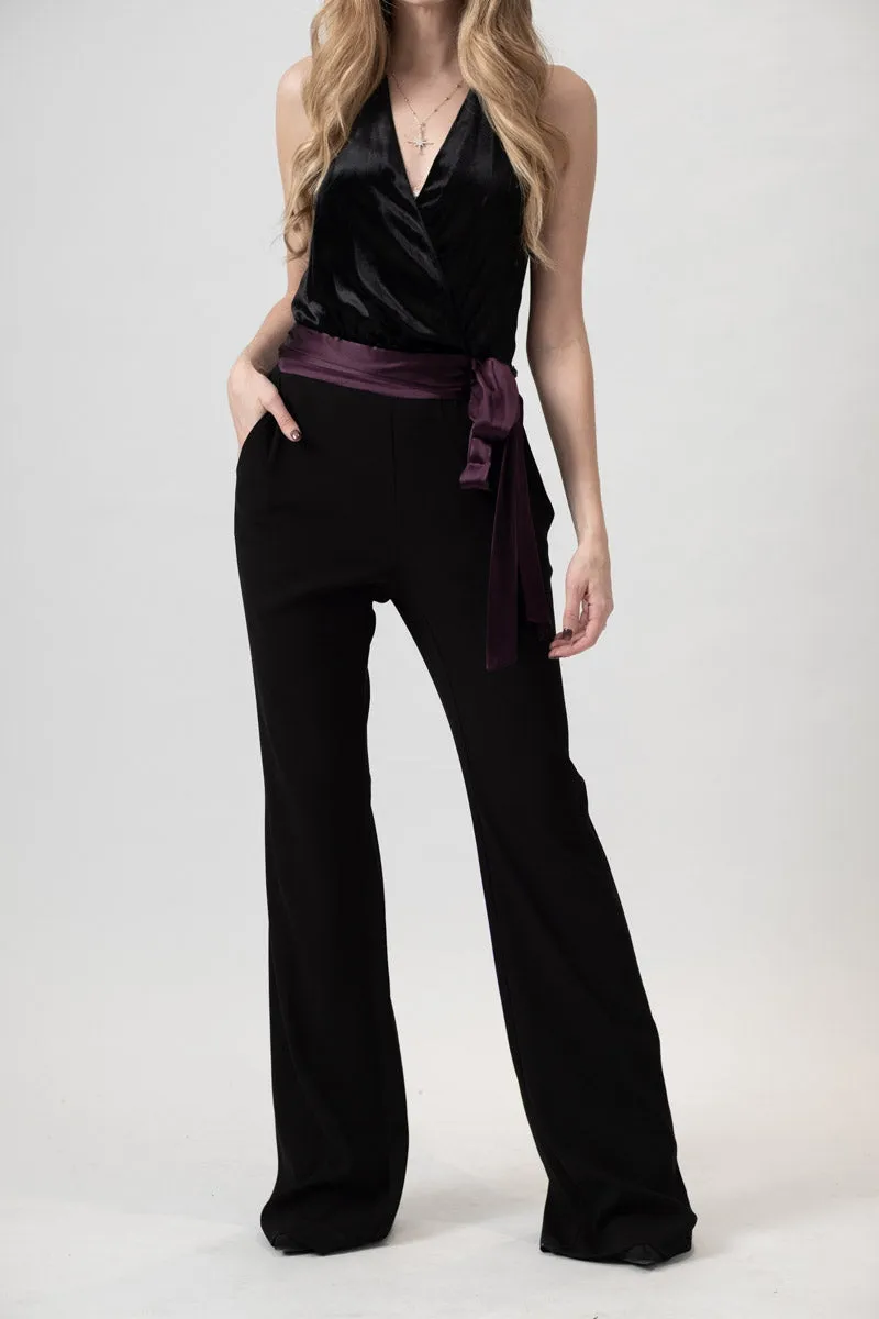 Nina Jumpsuit in Black / Merlot