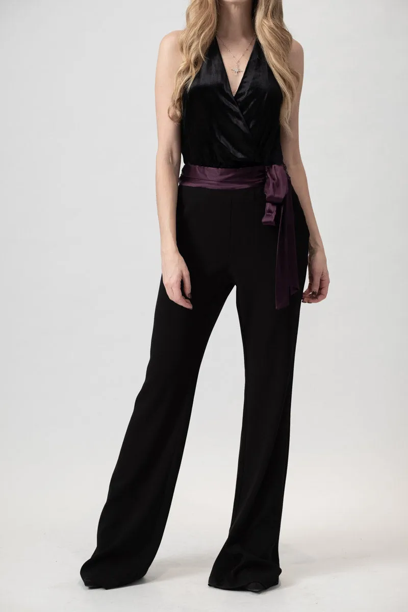 Nina Jumpsuit in Black / Merlot