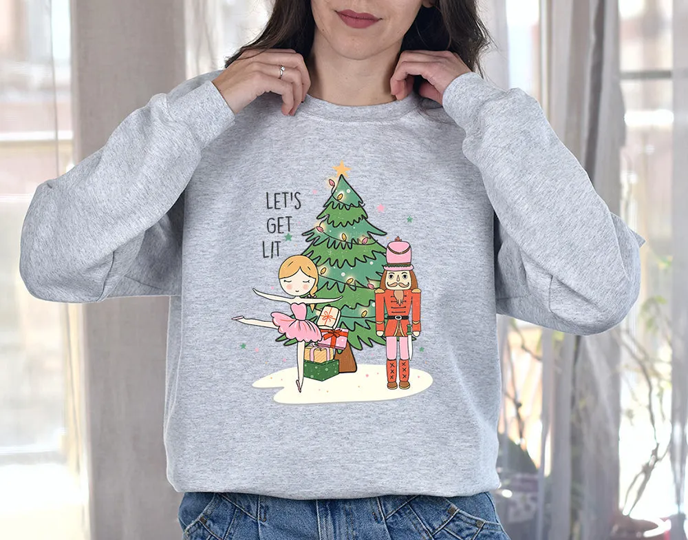 Nutcracker, Pink Christmas , Christmas Crewneck hoodie Sweatshirt, Happy Holidays Country Christmas,Holiday