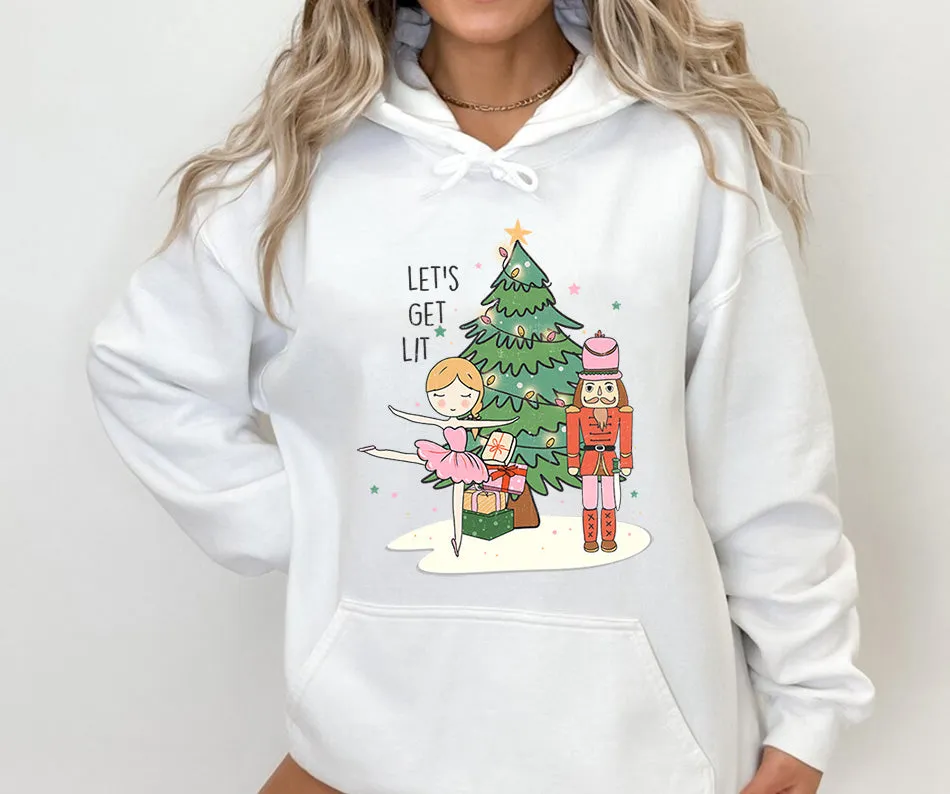 Nutcracker, Pink Christmas , Christmas Crewneck hoodie Sweatshirt, Happy Holidays Country Christmas,Holiday