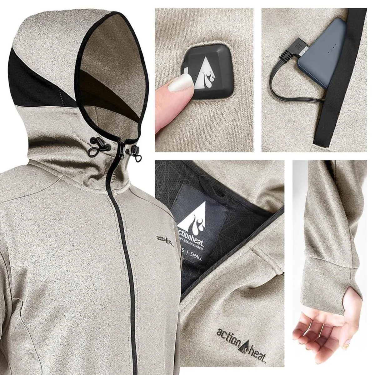 Open Box ActionHeat 5V Men's Slim Fit Battery Heated Hoodie