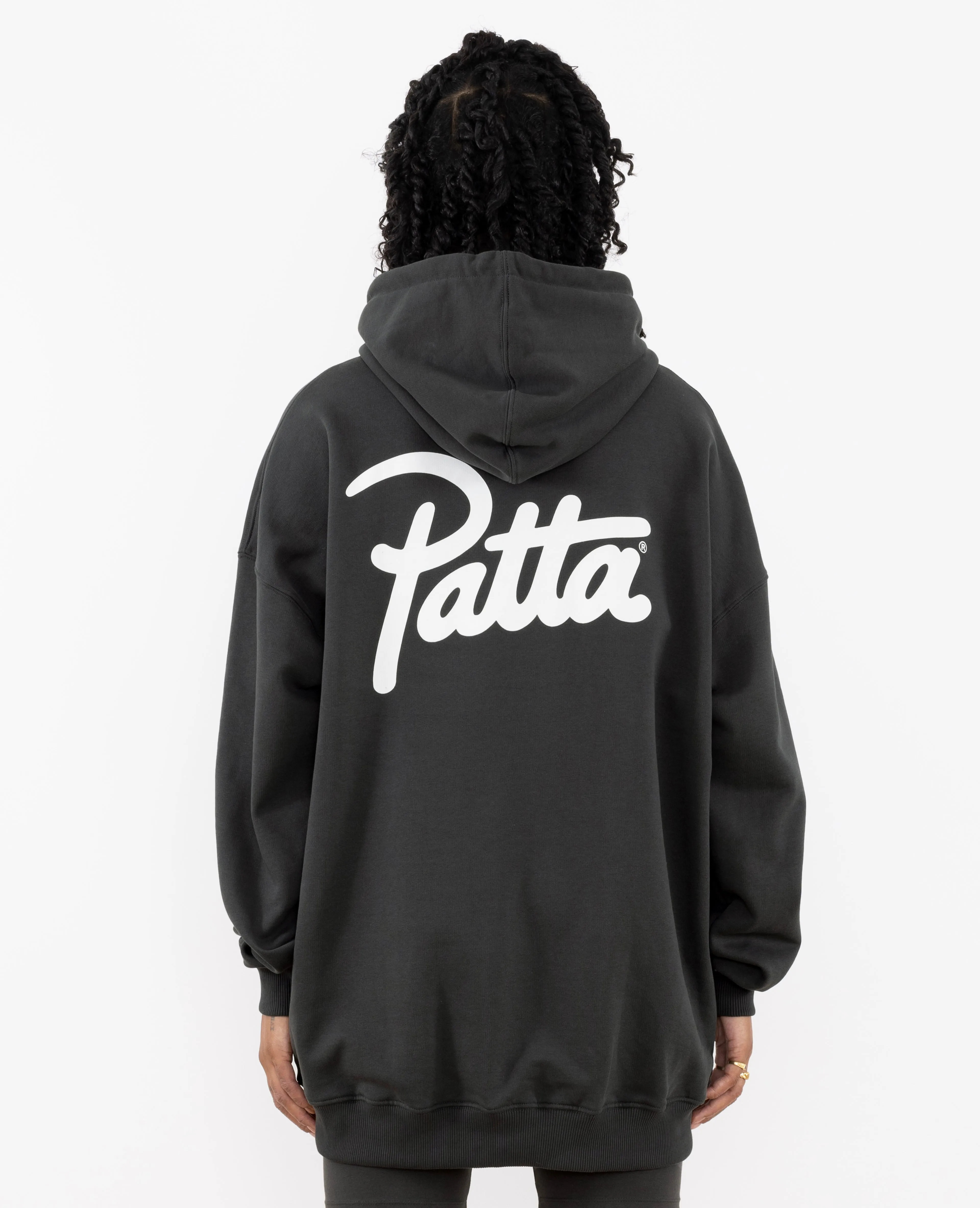 Patta Femme Basic Washed Hooded Sweater Dress (Raven)