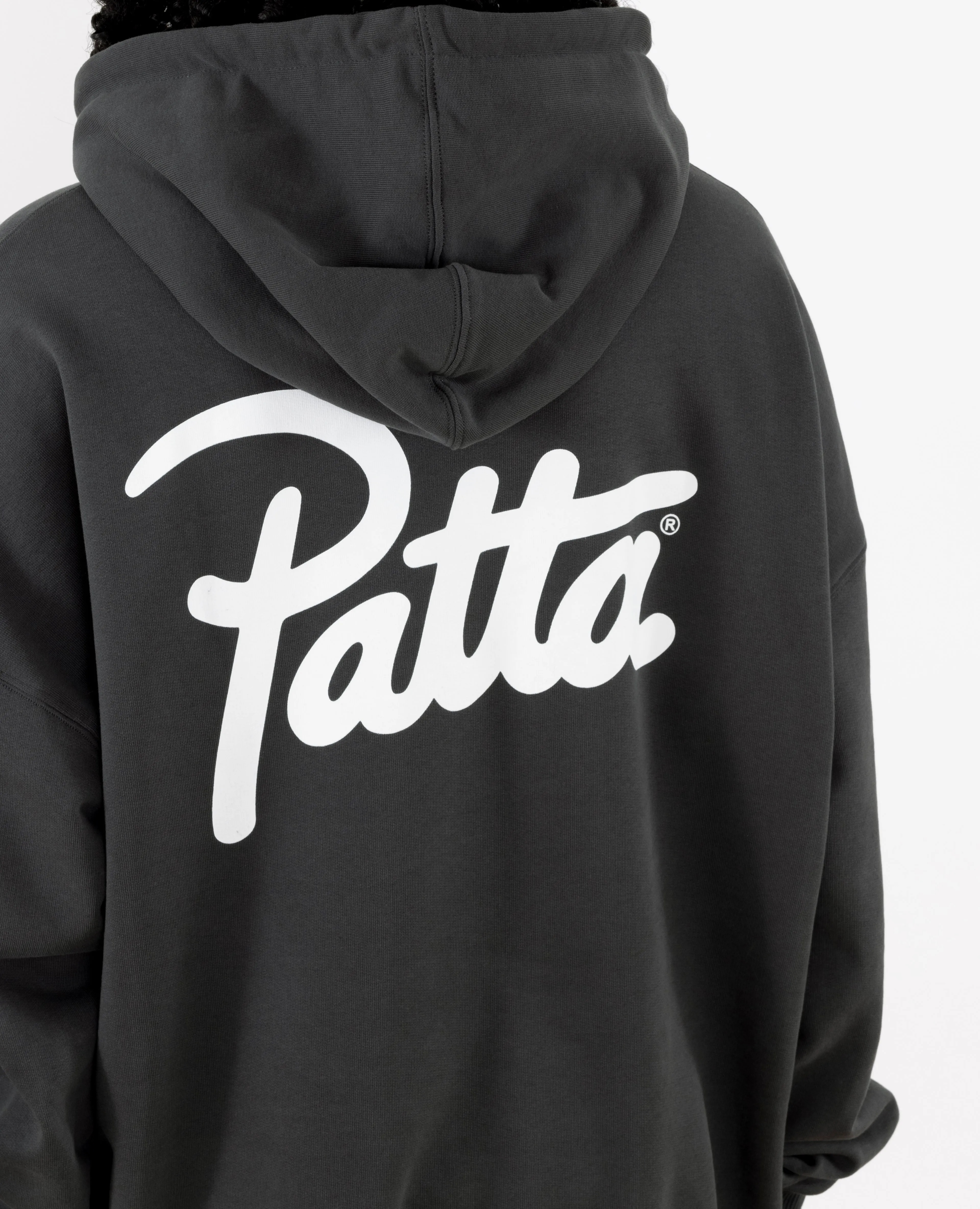 Patta Femme Basic Washed Hooded Sweater Dress (Raven)