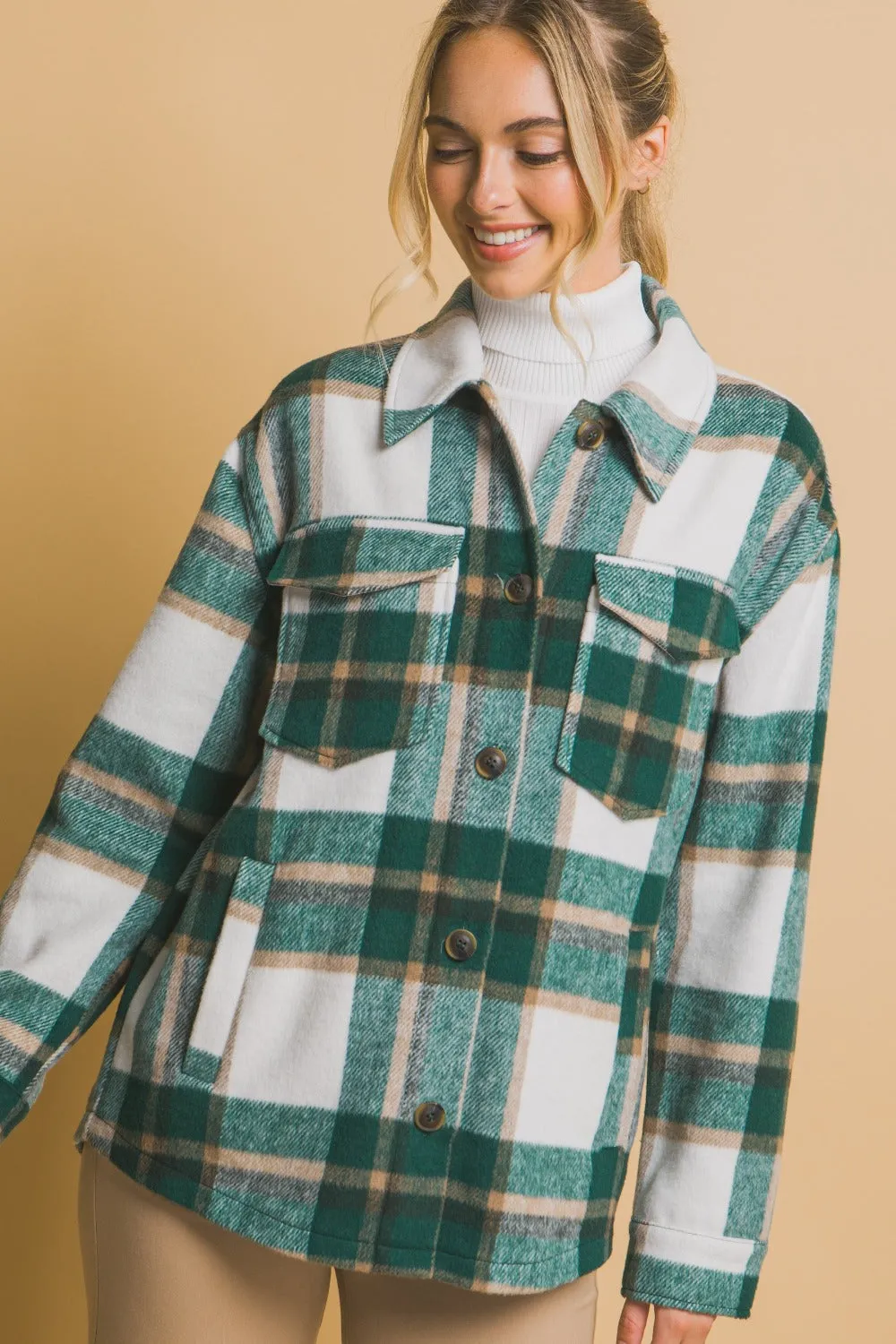 Penny Plaid Button Up Shacket