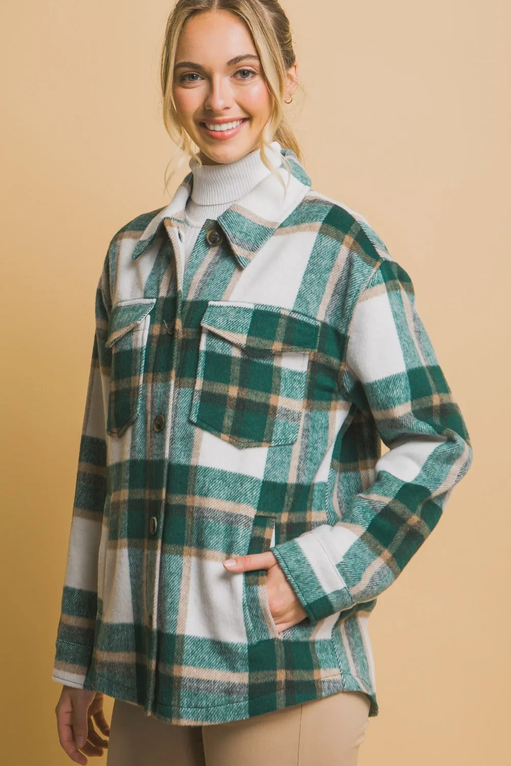 Penny Plaid Button Up Shacket