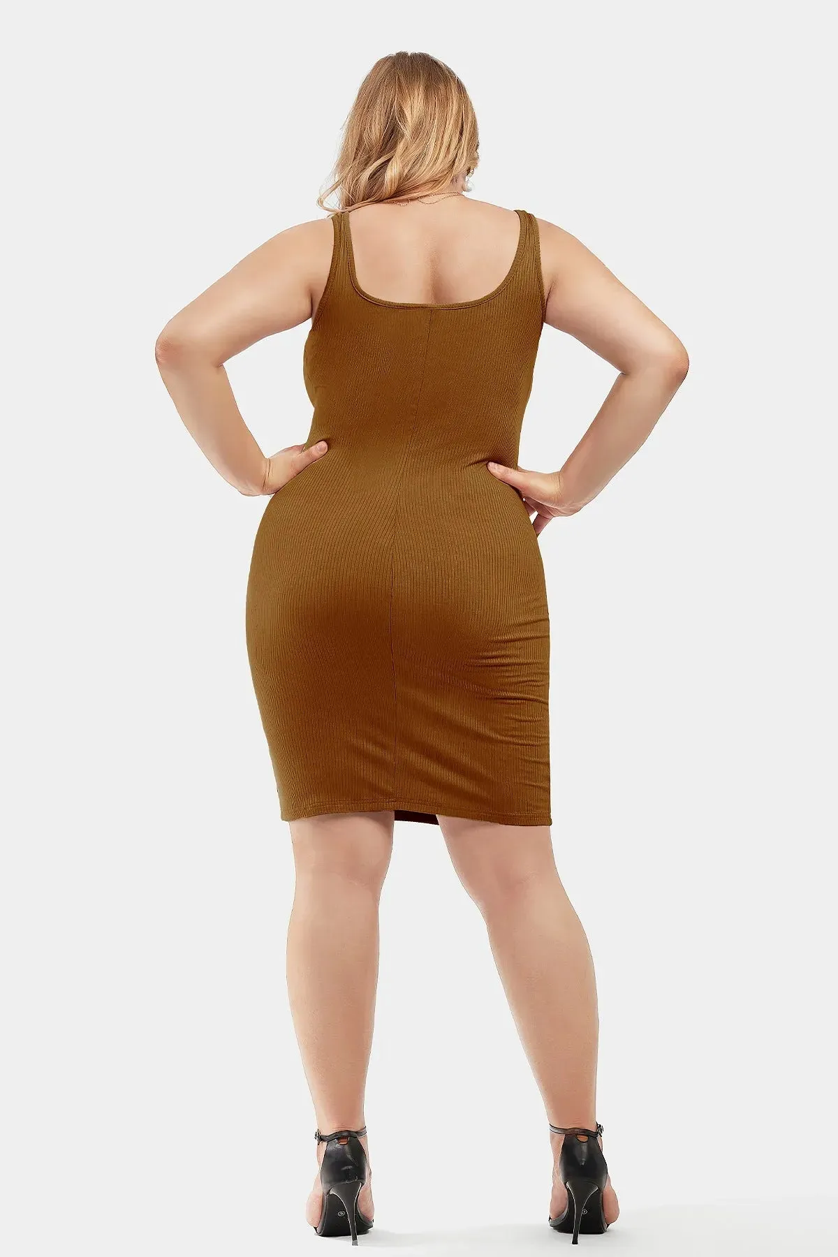 Plain Square Neck Bodycon Tank Dress