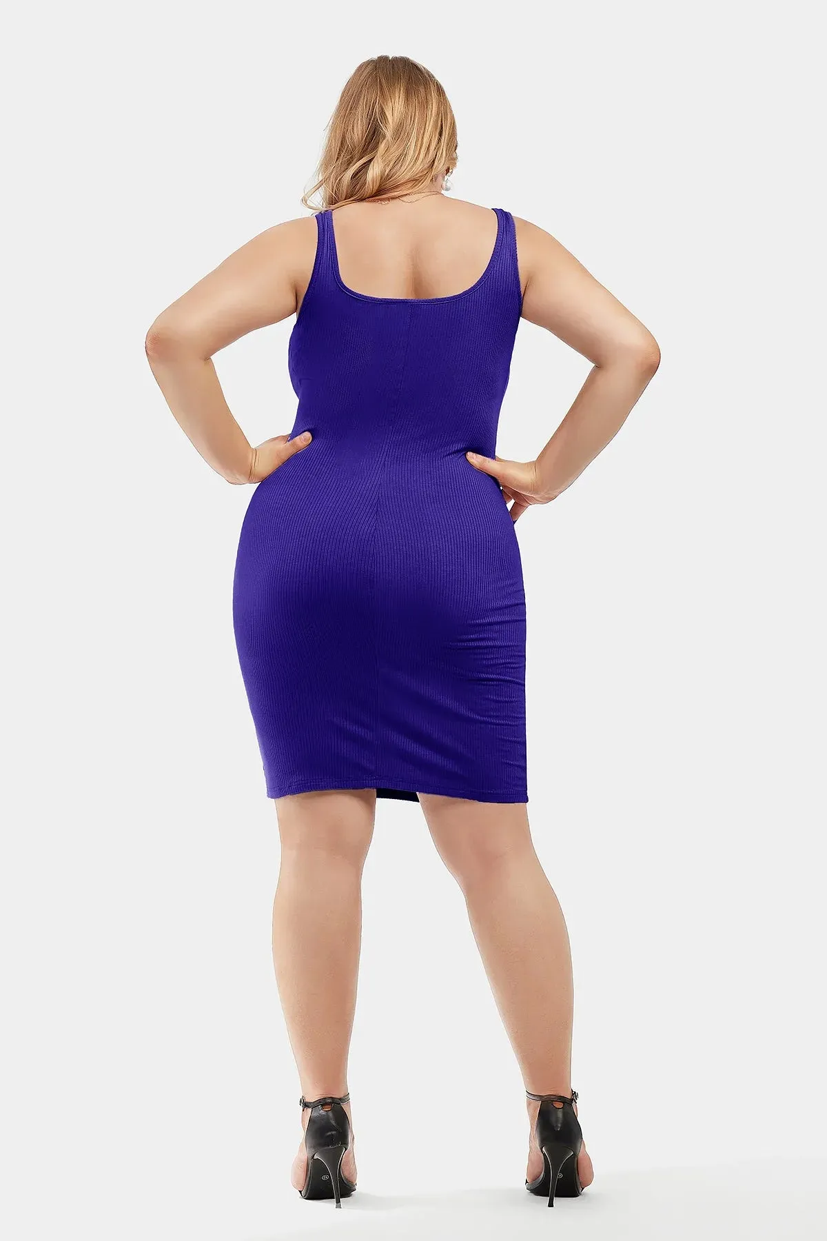 Plain Square Neck Bodycon Tank Dress