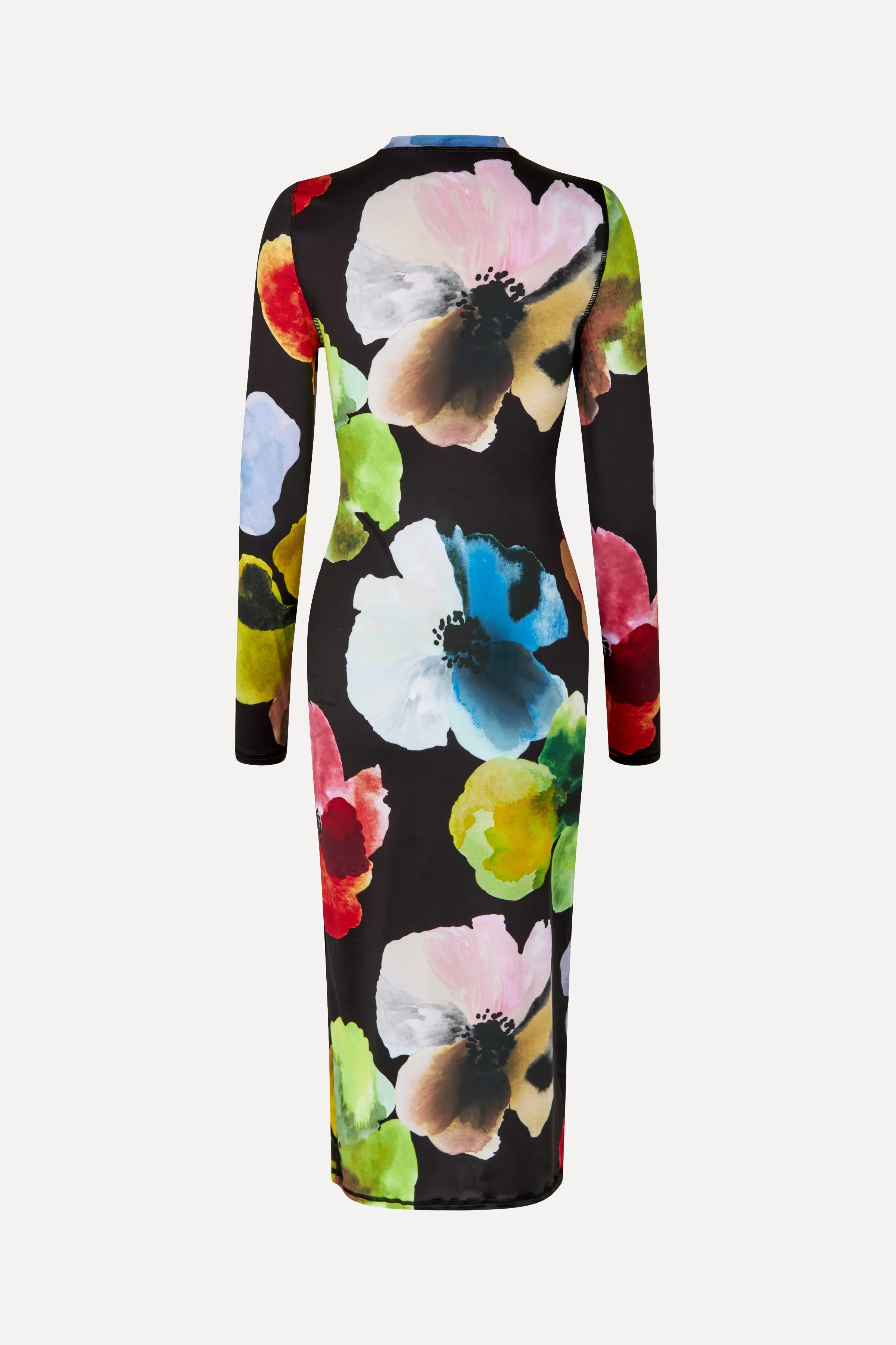 Pullover Long Sleeve Midi Dress - Watercolor Bloom