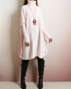 Pullover sweaters women, Oversized Sweater, sweater tunic dress, jumper tunic, turtleneck sweater, knit dress, long sweaters(Y2137)