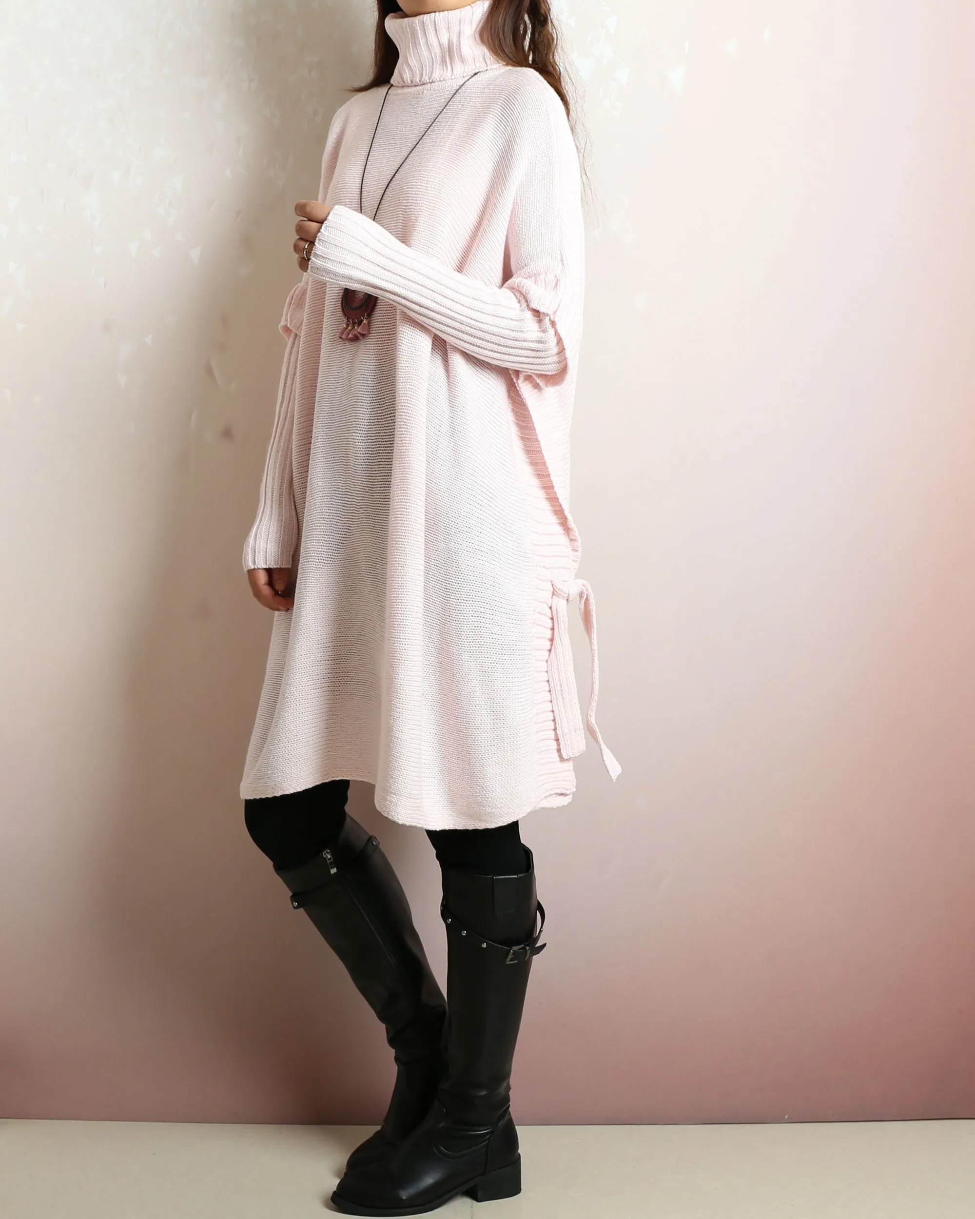 Pullover sweaters women, Oversized Sweater, sweater tunic dress, jumper tunic, turtleneck sweater, knit dress, long sweaters(Y2137)