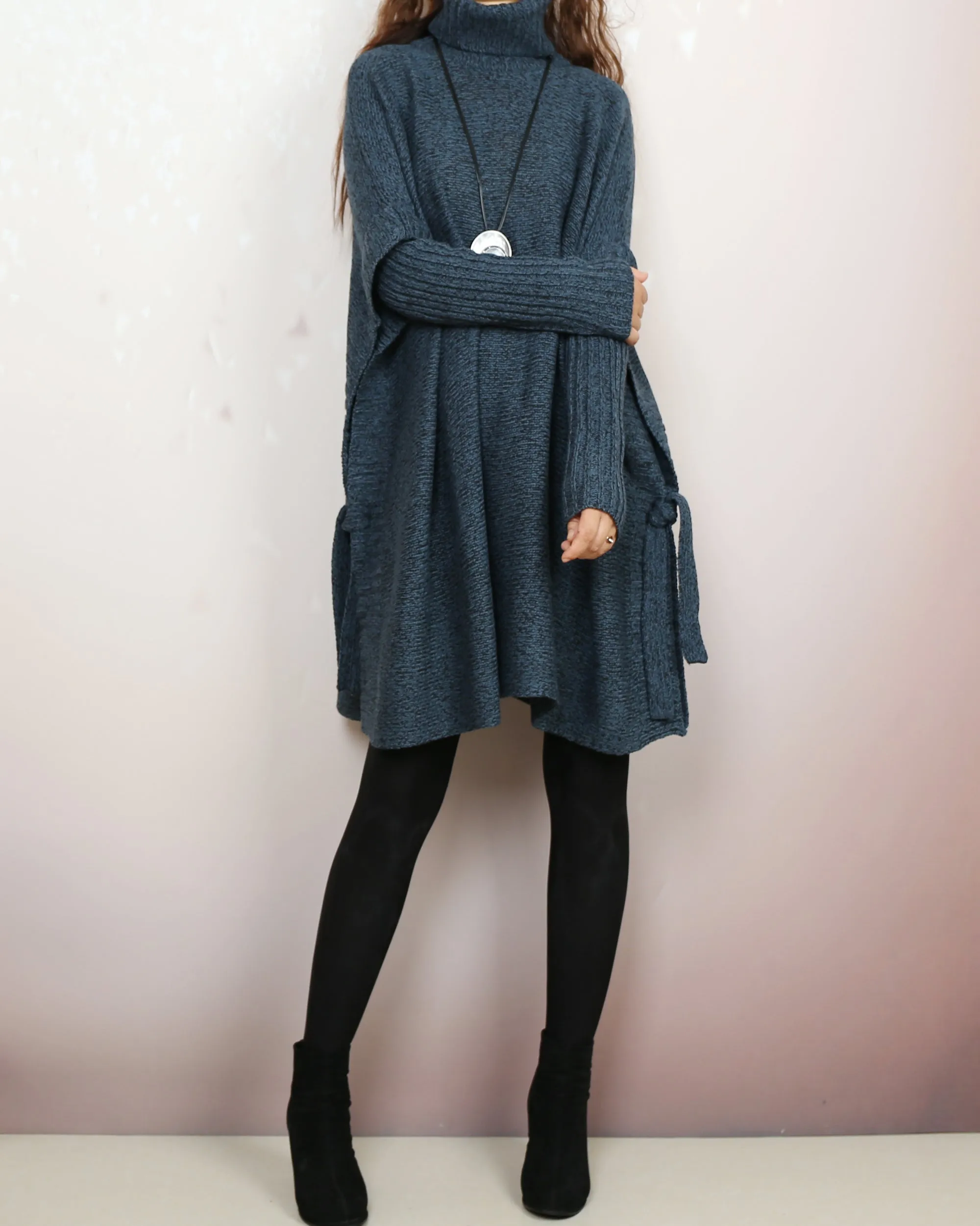 Pullover sweaters women, Oversized Sweater, sweater tunic dress, jumper tunic, turtleneck sweater, knit dress, long sweaters(Y2137)