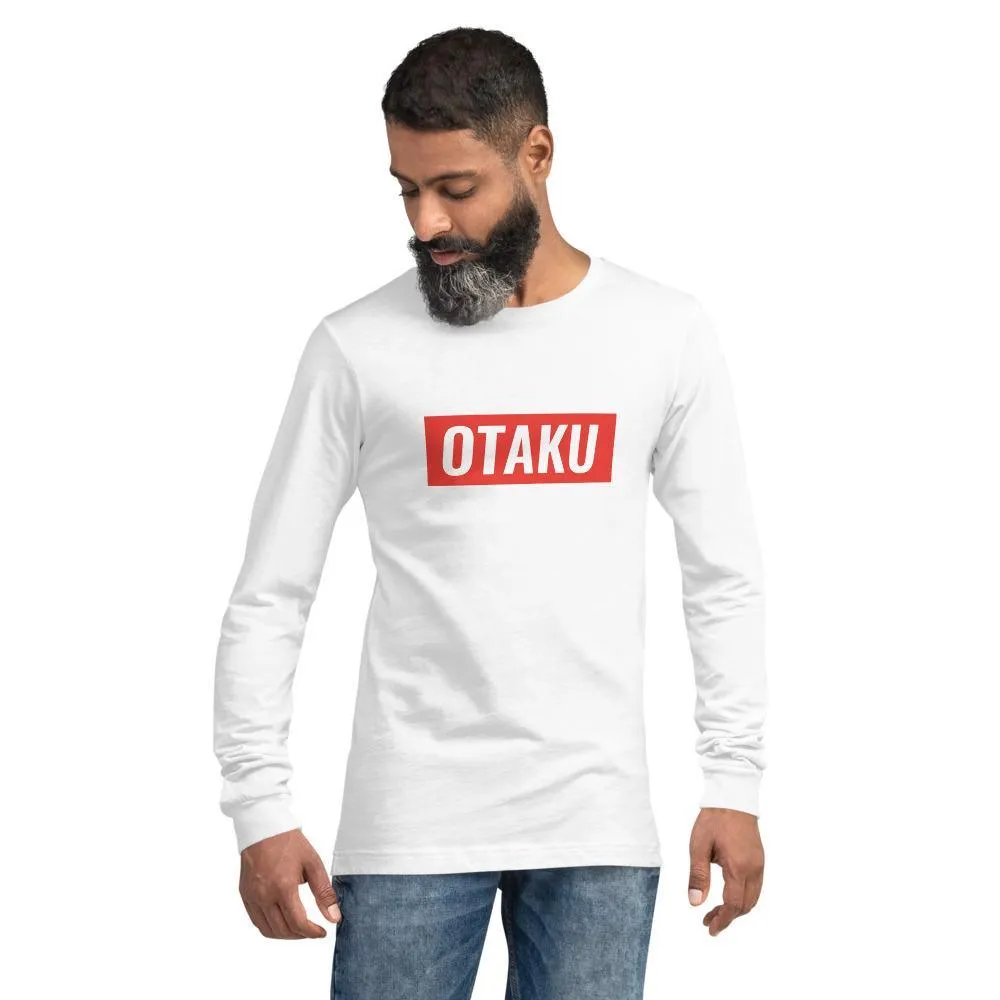 "Otaku" Red Stripe Unisex Long Sleeve Tee