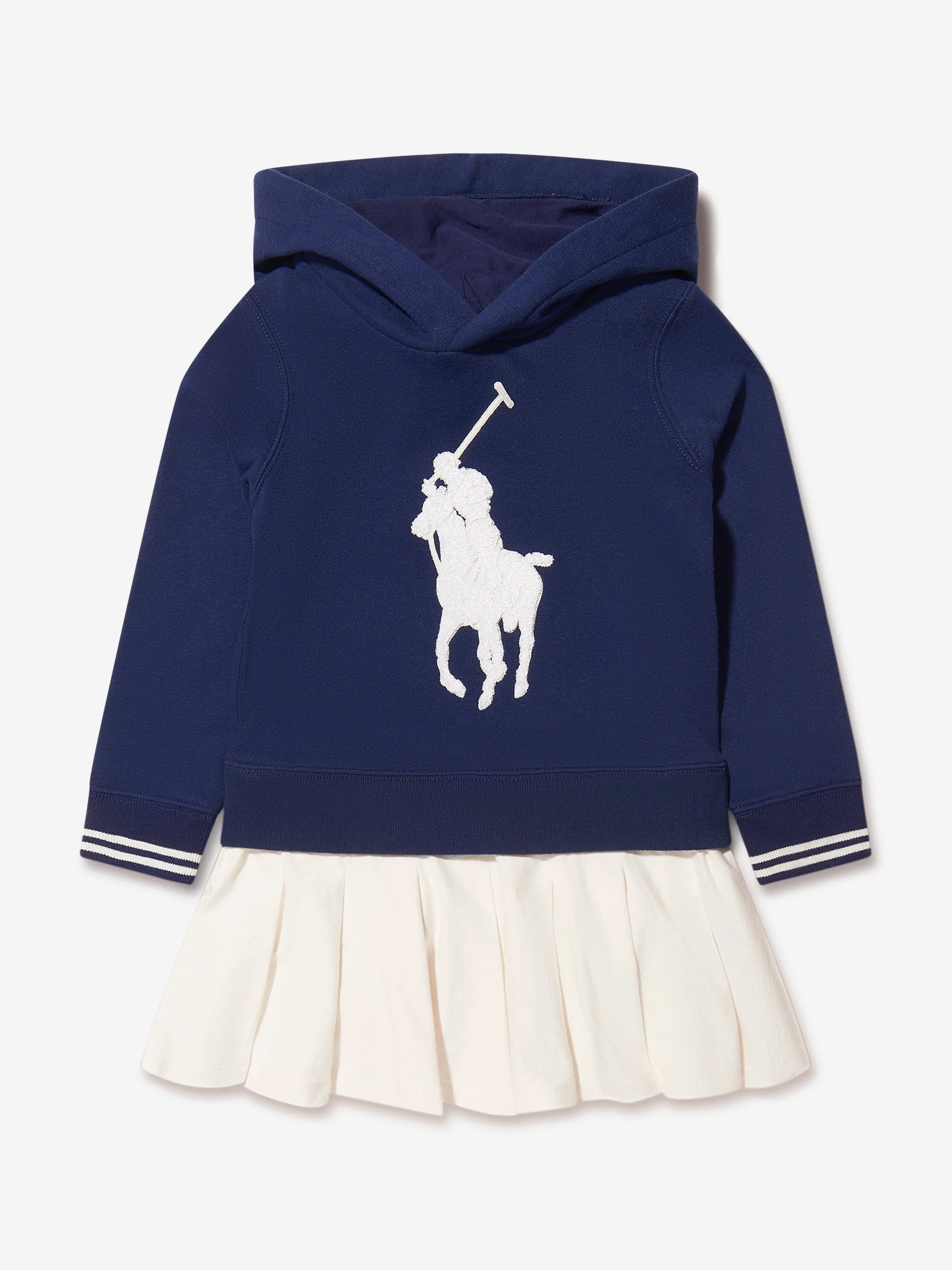 Ralph Lauren Girls Hooded Logo Tennis Dress in Navy