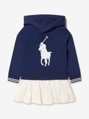 Ralph Lauren Girls Hooded Logo Tennis Dress in Navy