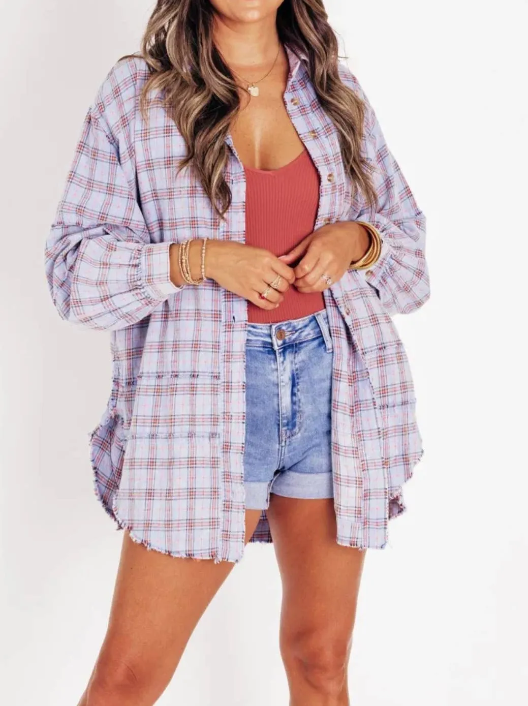 Red Plaid Oversized Shacket