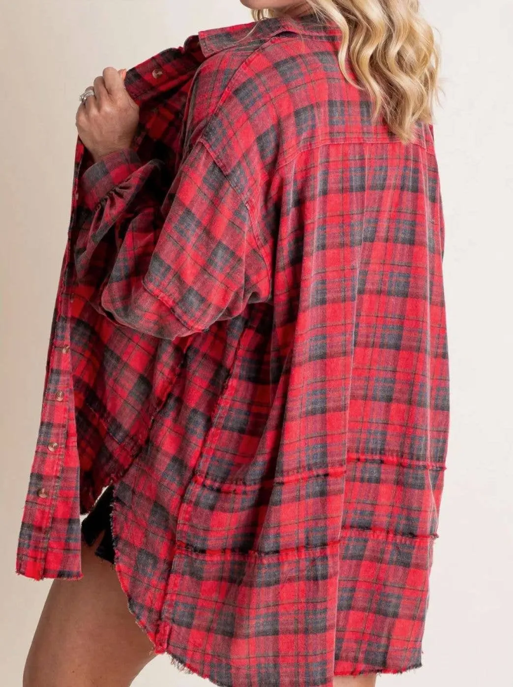 Red Plaid Oversized Shacket