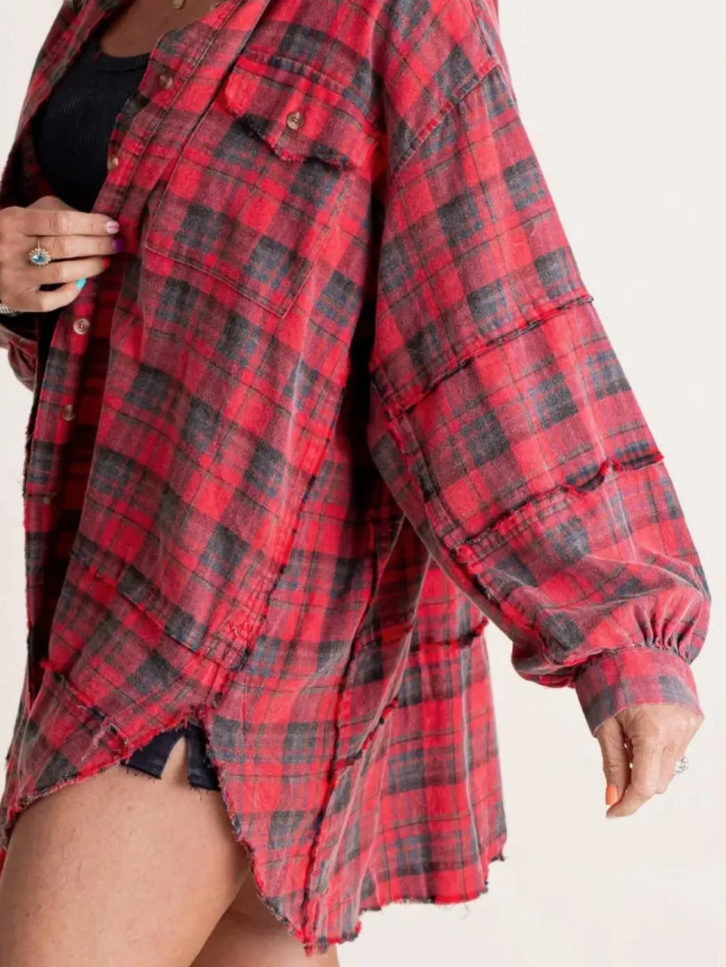 Red Plaid Oversized Shacket