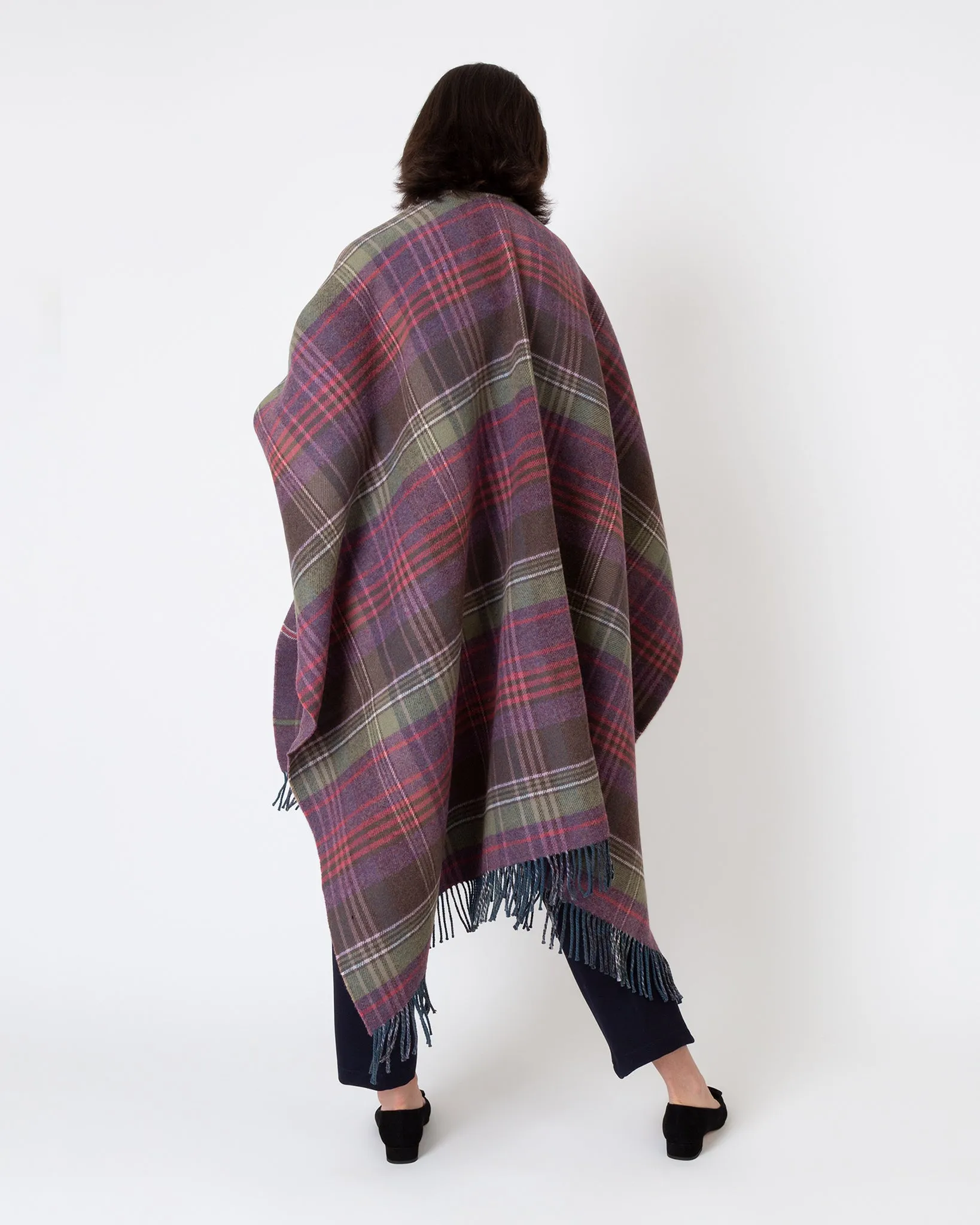 Reversible Scottish Heritage Cape in Heather Double-Faced Lambswool