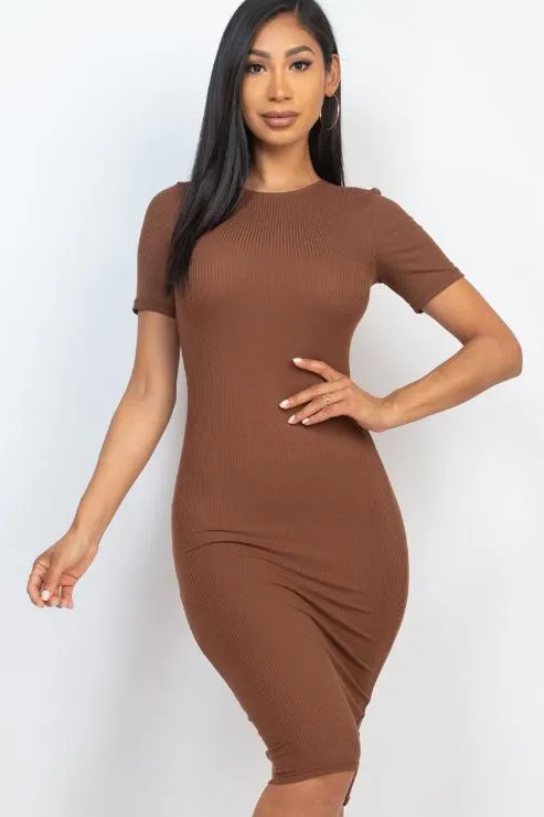 Ribbed Bodycon Midi Dress (CAPELLA)