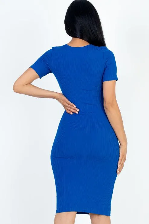 Ribbed Bodycon Midi Dress (CAPELLA)