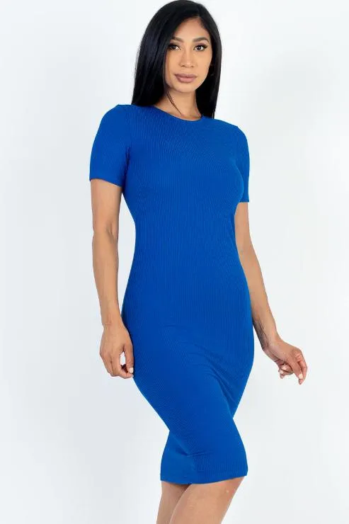 Ribbed Bodycon Midi Dress (CAPELLA)