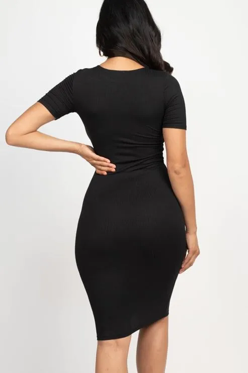 Ribbed Bodycon Midi Dress (CAPELLA)