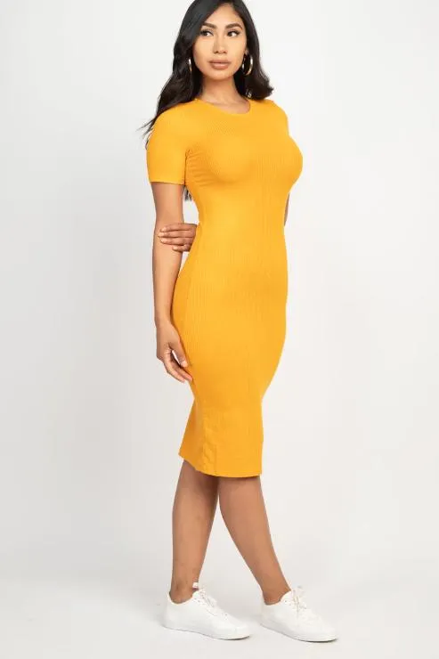 Ribbed Bodycon Midi Dress (CAPELLA)