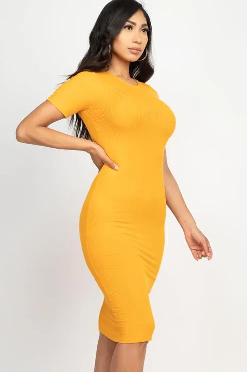 Ribbed Bodycon Midi Dress (CAPELLA)