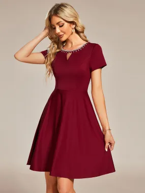 Round Neck Rhinestone Mini Wholesale Homecoming Cocktail Dresses