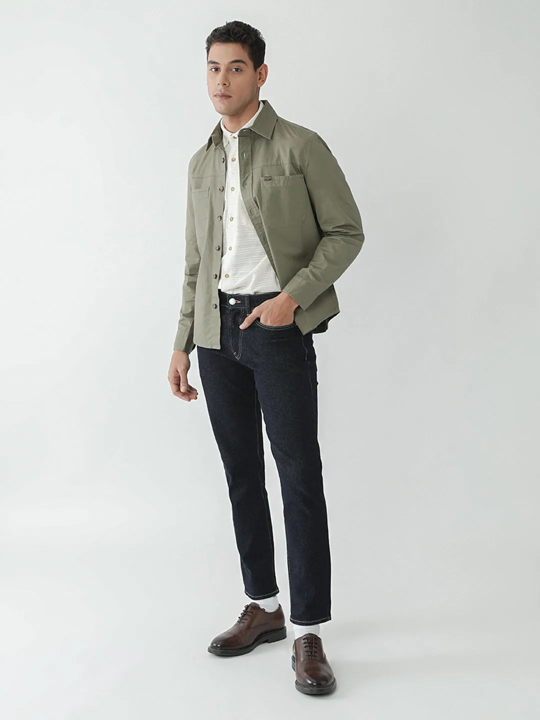 Rugged Olive Cotton Shacket