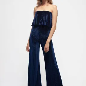 Sasha Ribbed Velvet Tube Top Jumpsuit