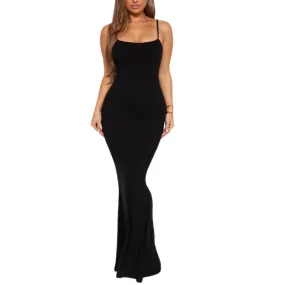 Shapewear Dress l Bodycon Maxi Dress with Built in Body Shaper with Adjustable Straps