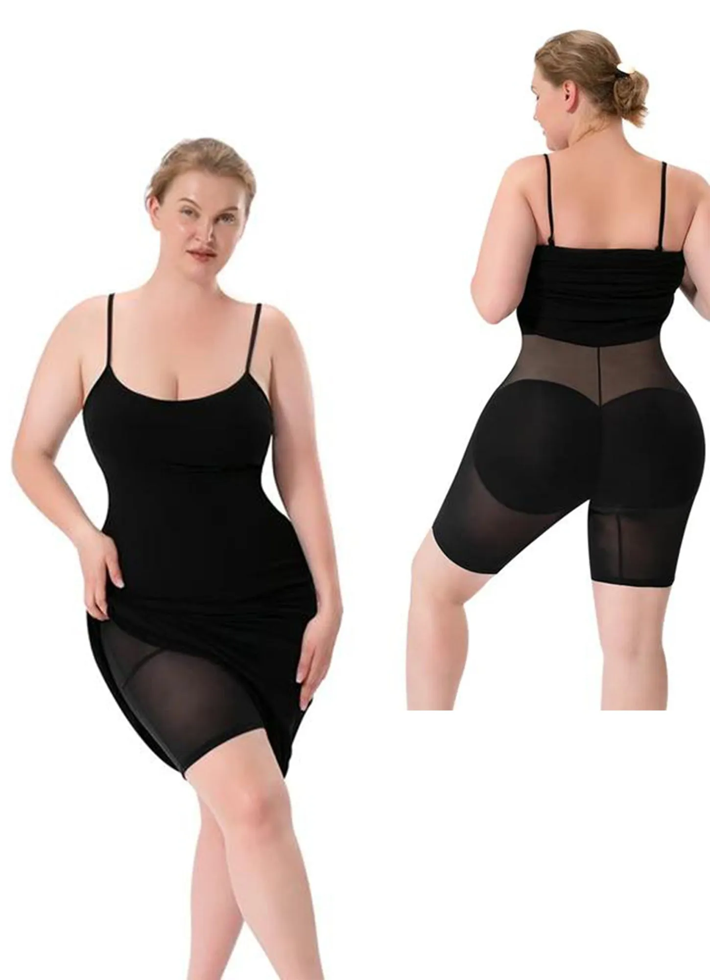 Shapewear Dress l Bodycon Maxi Dress with Built in Body Shaper with Adjustable Straps