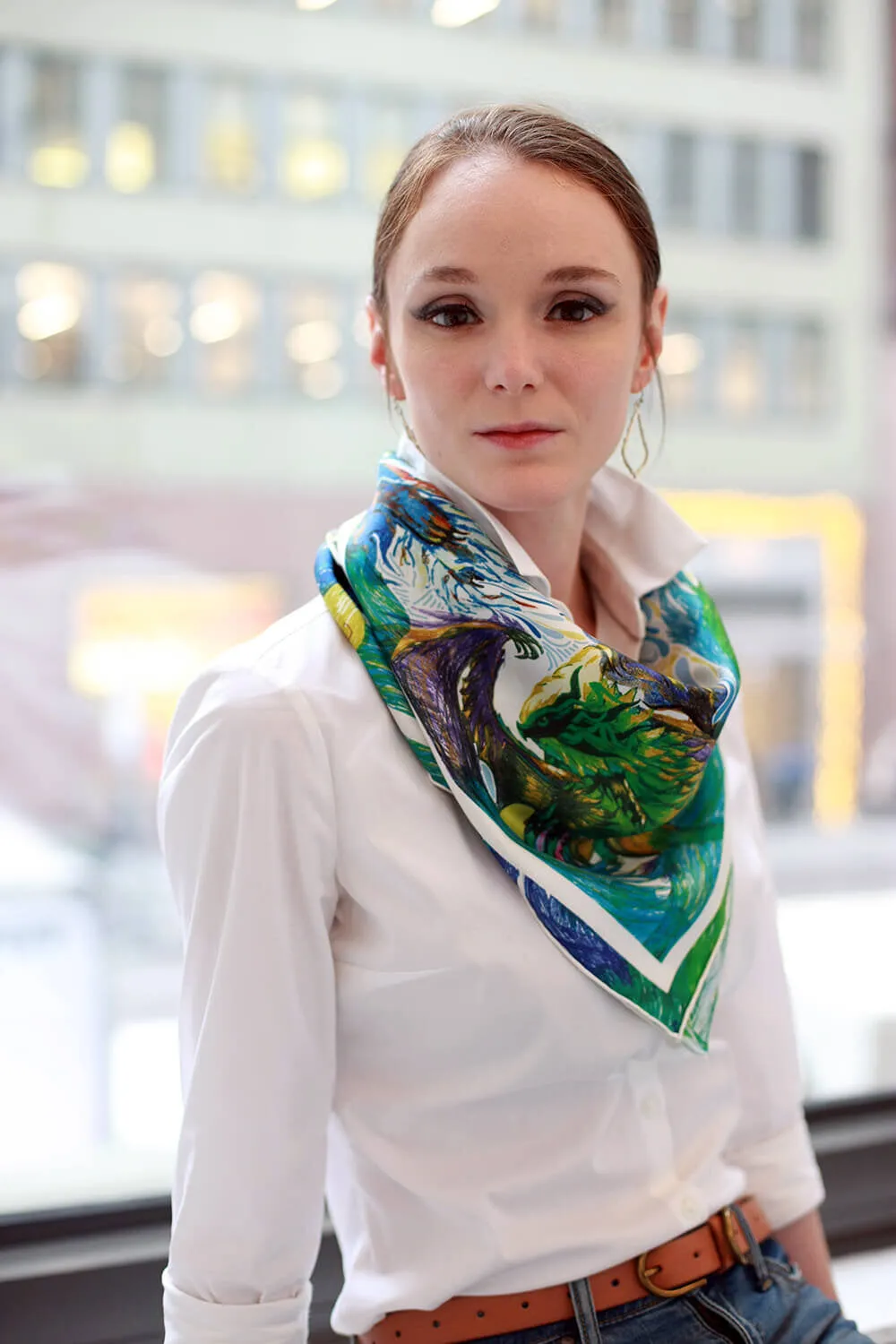 Silk Scarf of Summer Forest Imagination