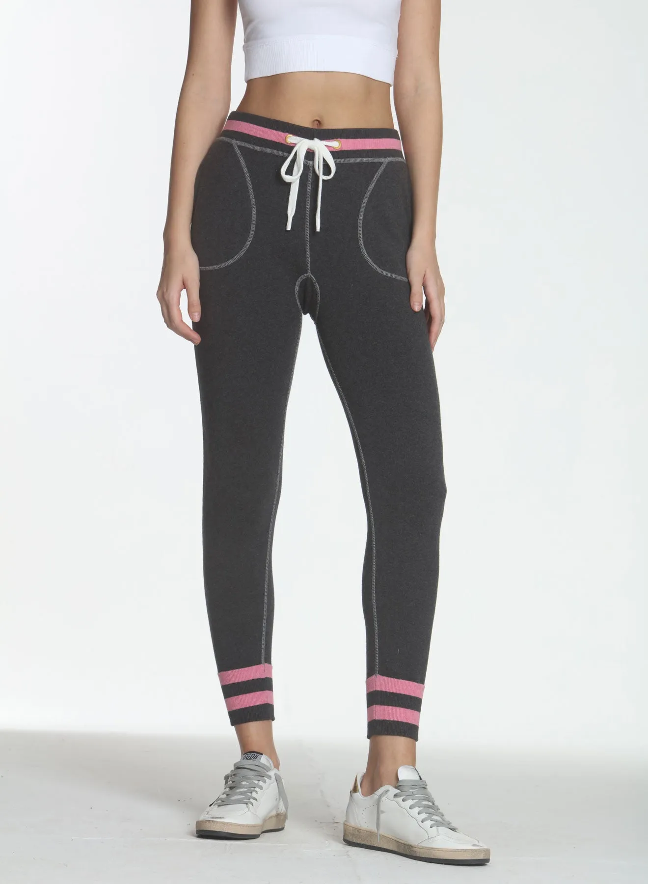 Slim Jim Jogger - Charcoal/pink