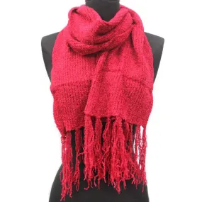 Solid Chenille Scarf-Red