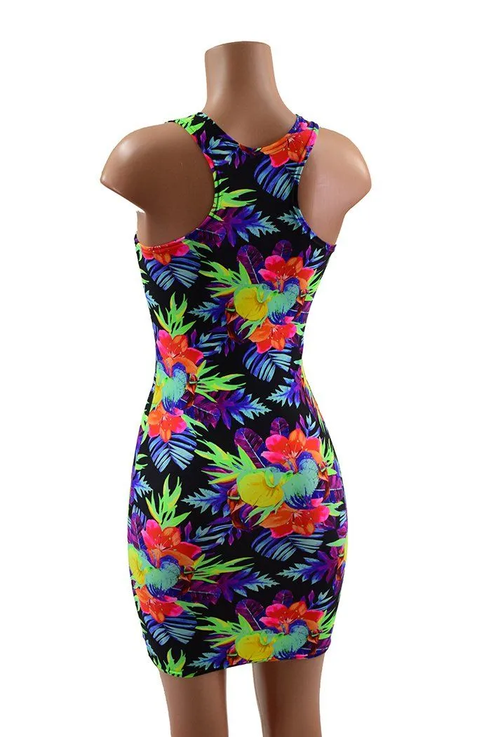 Sonic Bloom Racerback Bodycon Dress