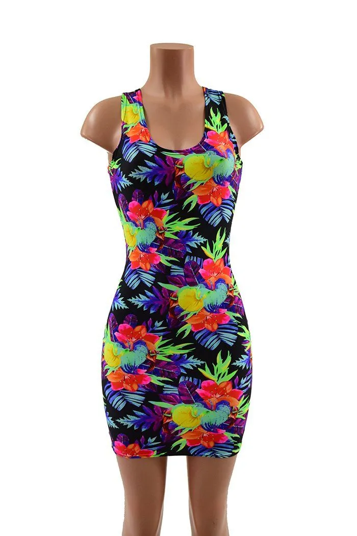 Sonic Bloom Racerback Bodycon Dress