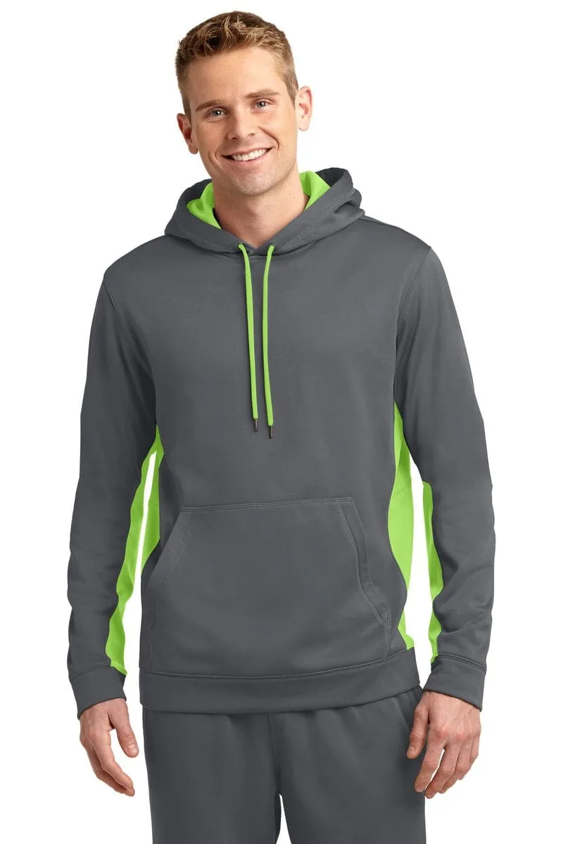 Sport-Tek ST235: Sport-Wick Fleece Colorblock Hooded Pullover