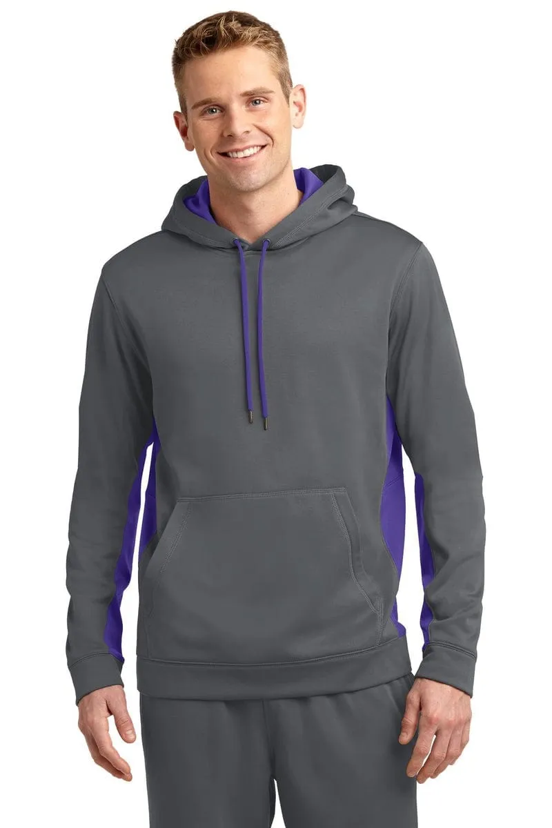 Sport-Tek ST235: Sport-Wick Fleece Colorblock Hooded Pullover