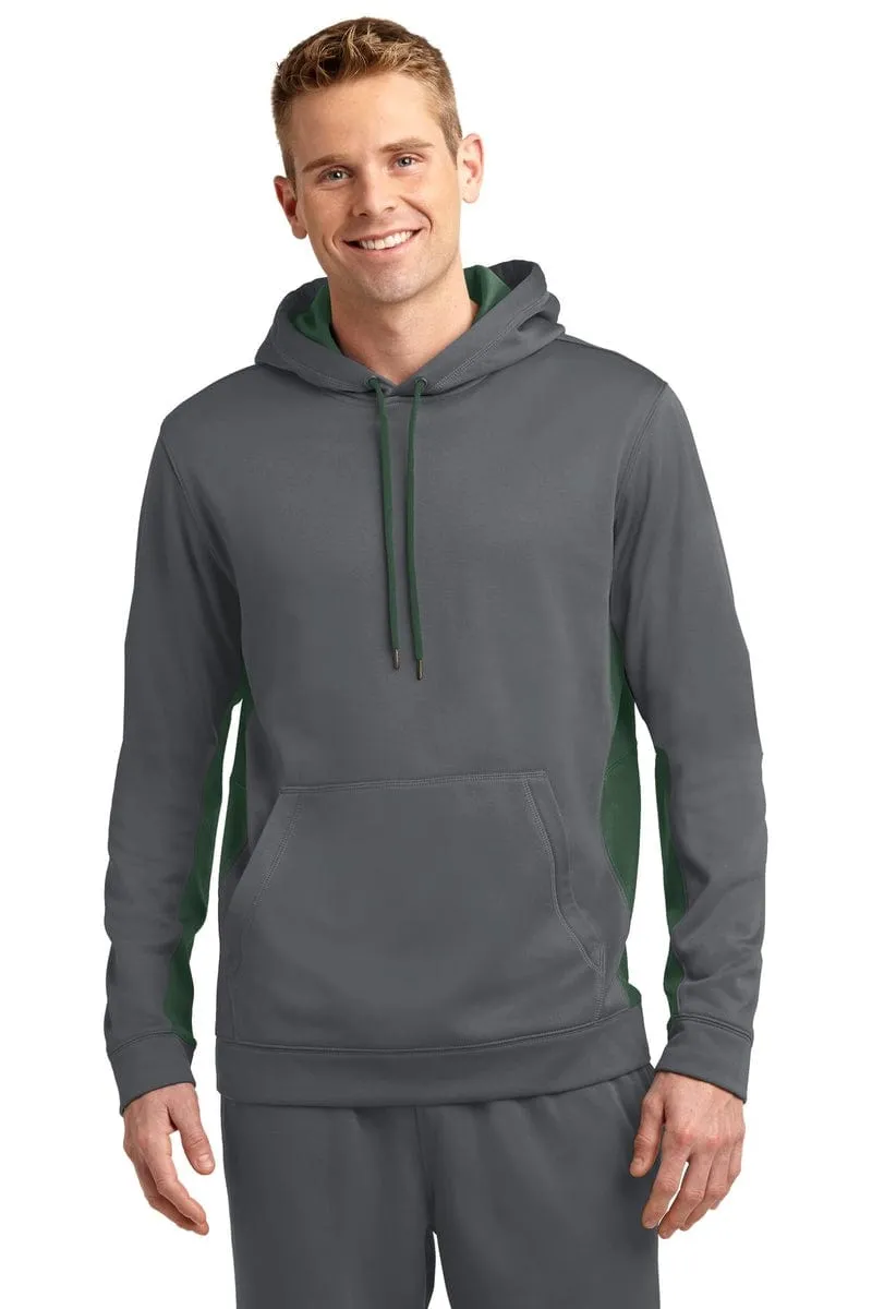 Sport-Tek ST235: Sport-Wick Fleece Colorblock Hooded Pullover