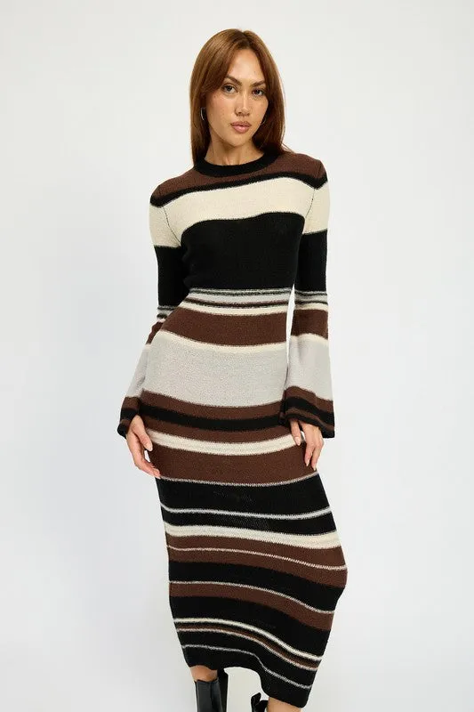 STRIPE MAXI BODYCON DRESS